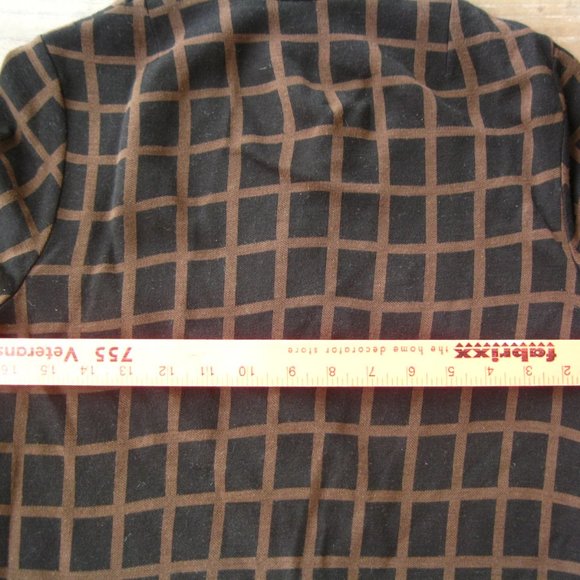 VTG Marimekko 1970s Dress Windowpane Brown Black - Picture 5 of 6